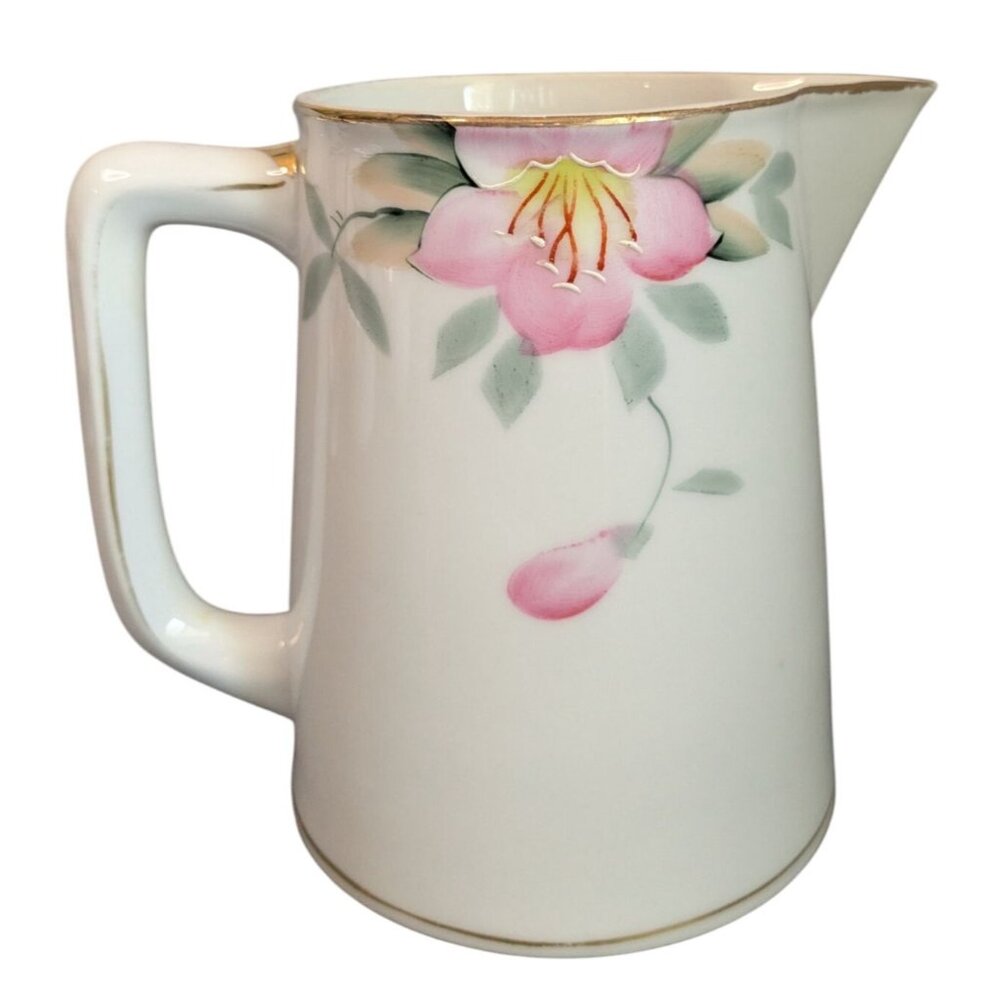 Noritake Azalea Porcelain Pitcher 28oz Floral Gold Trim 5.75" Japan Juice jug mi - Picture 2 of 15
